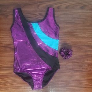 Girls Gymnastics Leotard & Hair Tie Set